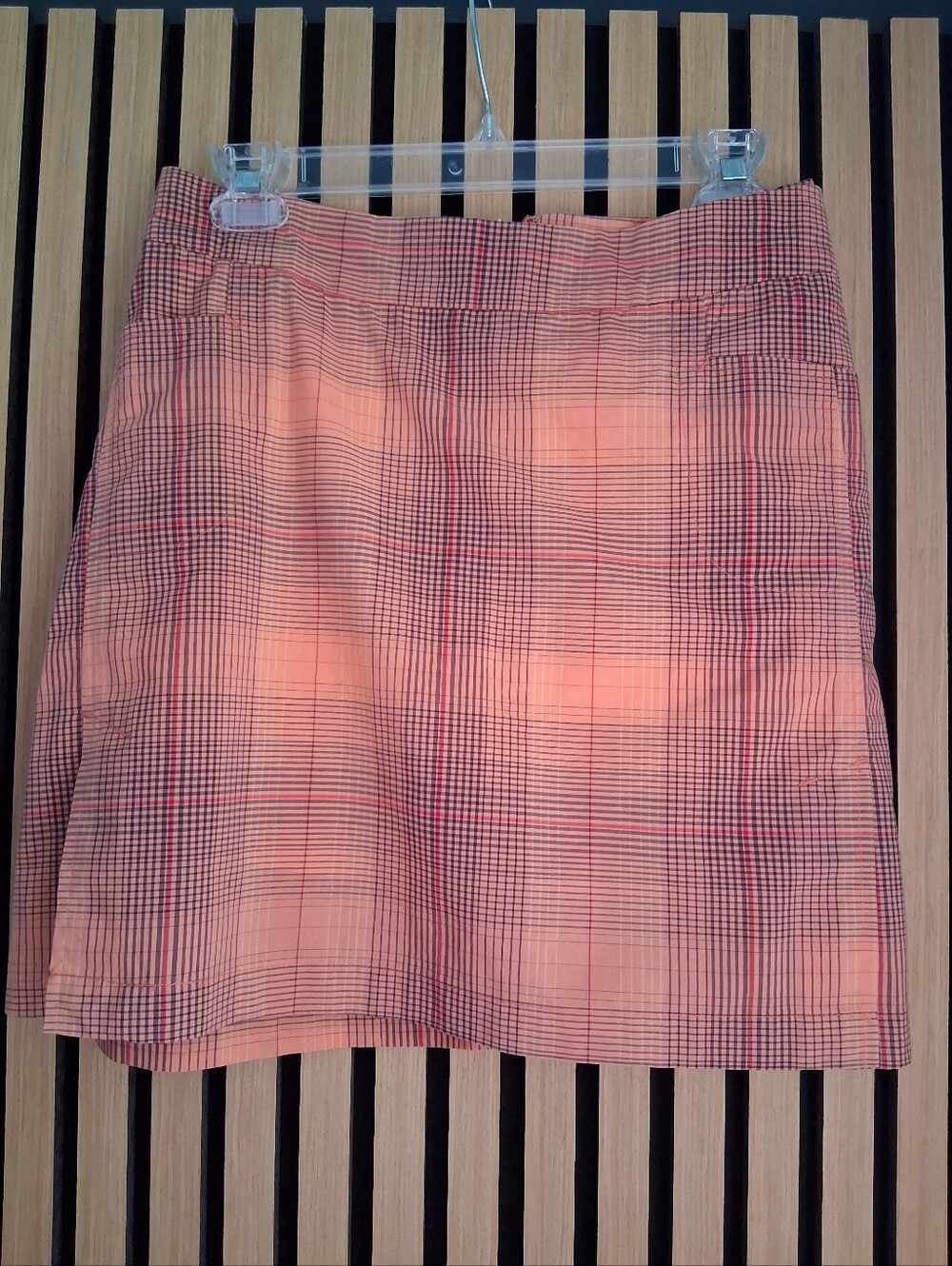Lole Peach Plaid Mini Skirt Skort